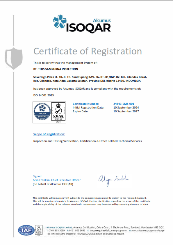 ISO 14001:2015 Certificate