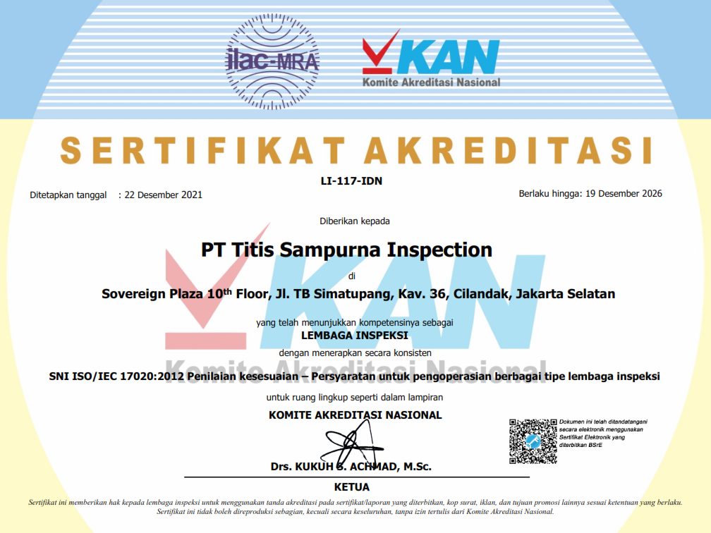 KAN 17020 Certificate